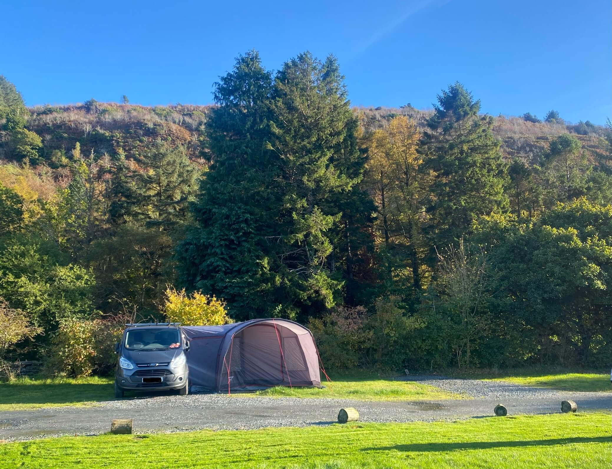 Camper van pitch, Wales camping